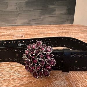 B-Low the Belt purple crystal rhinestone buckle